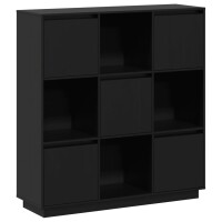 vidaXL Highboard Schwarz 110,5x35x117 cm Massivholz Kiefer