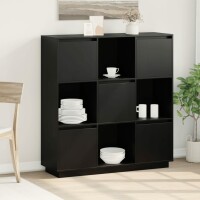 vidaXL Highboard Schwarz 110,5x35x117 cm Massivholz Kiefer