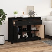 vidaXL Sideboard Schwarz 100x35x74,5 cm Massivholz Kiefer