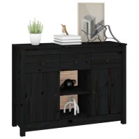 vidaXL Sideboard Schwarz 100x35x74,5 cm Massivholz Kiefer