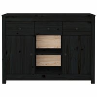 vidaXL Sideboard Schwarz 100x35x74,5 cm Massivholz Kiefer