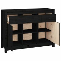 vidaXL Sideboard Schwarz 100x35x74,5 cm Massivholz Kiefer