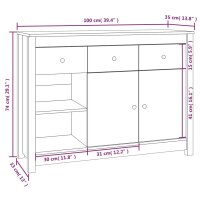 vidaXL Sideboard Honigbraun 100x35x74 cm Massivholz Kiefer