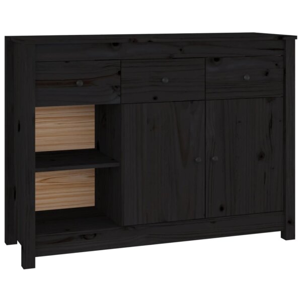 vidaXL Sideboard Schwarz 100x35x74 cm Massivholz Kiefer