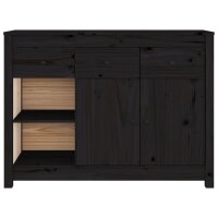 vidaXL Sideboard Schwarz 100x35x74 cm Massivholz Kiefer