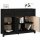 vidaXL Sideboard Schwarz 100x35x74 cm Massivholz Kiefer