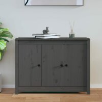 vidaXL Sideboard Grau 100x35x74 cm Massivholz Kiefer