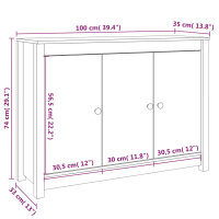 vidaXL Sideboard Honigbraun 100x35x74 cm Massivholz Kiefer