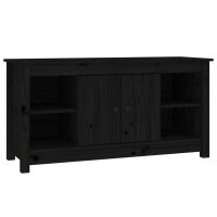 vidaXL TV-Schrank Schwarz 103x36,5x52 cm Massivholz Kiefer