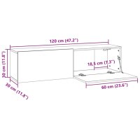 vidaXL TV-Wandschrank R&auml;uchereiche 120x30x30 cm Holzwerkstoff