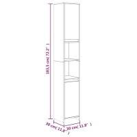 vidaXL Badezimmerschrank R&auml;uchereiche 30x30x183,5 cm Holzwerkstoff