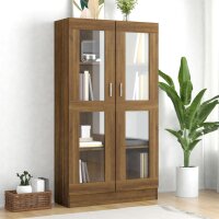 vidaXL Vitrinenschrank Braun Eiche-Optik 82,5x30,5x150cm Holzwerkstoff