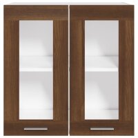 vidaXL H&auml;ngeschrank Glas Braun Eichen-Optik 60x31x60 cm Holzwerkstoff