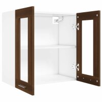 vidaXL H&auml;ngeschrank Glas Braun Eichen-Optik 60x31x60 cm Holzwerkstoff