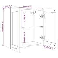 vidaXL H&auml;ngeschrank Glas Braun Eichen-Optik 60x31x60 cm Holzwerkstoff