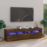 vidaXL TV-Schrank mit LED-Leuchten 2 Stk. R&auml;uchereiche 75x35x40 cm