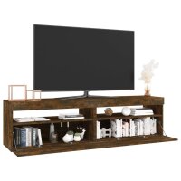 vidaXL TV-Schrank mit LED-Leuchten 2 Stk. R&auml;uchereiche 75x35x40 cm