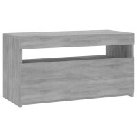 vidaXL TV-Schrank mit LED-Leuchten Grau Sonoma 75x35x40 cm