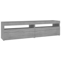 vidaXL TV-Schrank mit LED-Leuchten 2 St&uuml;ck Grau Sonoma 75x35x40 cm