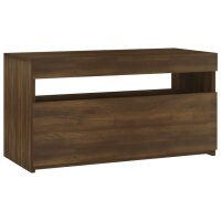 vidaXL TV-Schrank mit LED-Leuchten Braun Eichen-Optik 75x35x40 cm