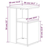 vidaXL Beistelltisch Braun Eichen-Optik 36x30x56 cm Holzwerkstoff