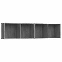 vidaXL Bücherregal/TV-Schrank Grau Sonoma 143x30x36 cm Holzwerkstoff