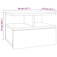 vidaXL Nachttisch H&auml;ngend Grau Sonoma 40x31x27 cm Holzwerkstoff