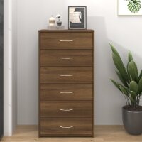 vidaXL Sideboard mit 6 Schubladen Braun Eiche 50x34x96cm Holzwerkstoff