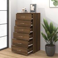 vidaXL Sideboard mit 6 Schubladen Braun Eiche 50x34x96cm Holzwerkstoff