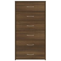 vidaXL Sideboard mit 6 Schubladen Braun Eiche 50x34x96cm Holzwerkstoff