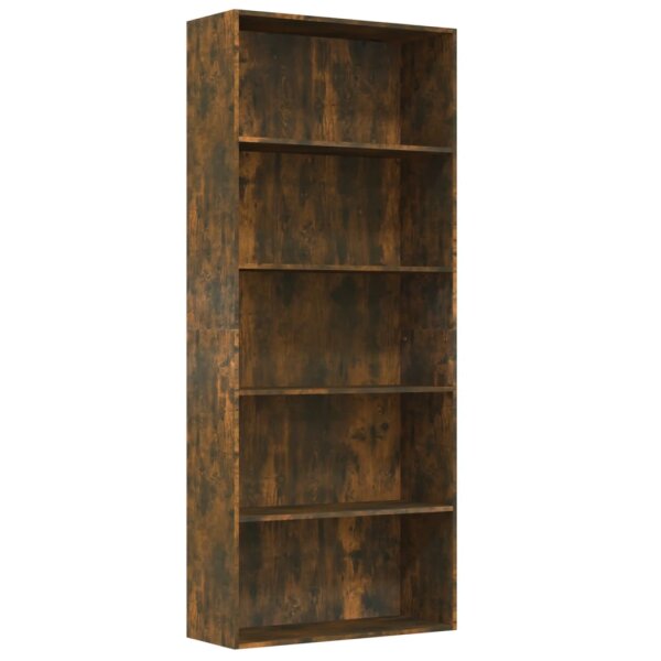 vidaXL B&uuml;cherregal 5 F&auml;cher R&auml;uchereiche 80x30x189 cm Holzwerkstoff