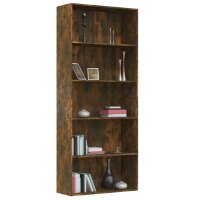 vidaXL B&uuml;cherregal 5 F&auml;cher R&auml;uchereiche 80x30x189 cm Holzwerkstoff