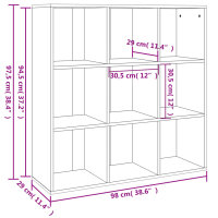 vidaXL B&uuml;cherschrank R&auml;uchereiche 98x30x98 cm