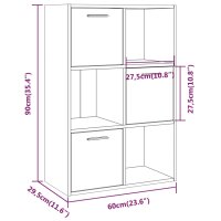 vidaXL Lagerschrank Grau Sonoma 60x29,5x90 cm