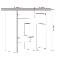 vidaXL Schreibtisch R&auml;uchereiche 80x45x74 cm Holzwerkstoff