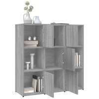 vidaXL B&uuml;cherregal Grau Sonoma 90x30x90 cm Holzwerkstoff