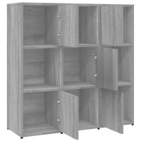 vidaXL B&uuml;cherregal Grau Sonoma 90x30x90 cm Holzwerkstoff