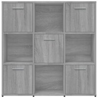 vidaXL B&uuml;cherregal Grau Sonoma 90x30x90 cm Holzwerkstoff