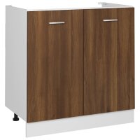 vidaXL Spülenunterschrank Braun Eiche-Optik 80x46x81,5cm Holzwerkstoff