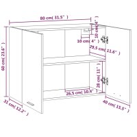 vidaXL H&auml;ngeschrank R&auml;uchereiche 80x31x60 cm Holzwerkstoff