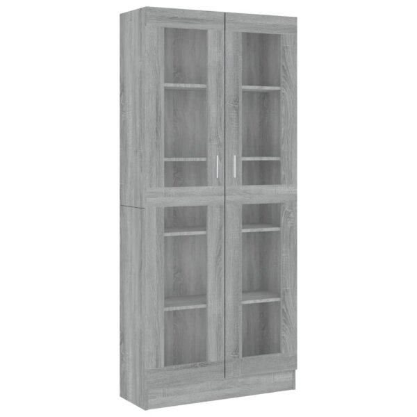 vidaXL Vitrinenschrank Grau Sonoma 82,5x30,5x185,5 cm Holzwerkstoff