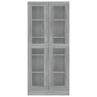 vidaXL Vitrinenschrank Grau Sonoma 82,5x30,5x185,5 cm Holzwerkstoff