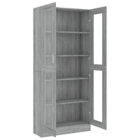 vidaXL Vitrinenschrank Grau Sonoma 82,5x30,5x185,5 cm Holzwerkstoff