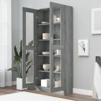 vidaXL Vitrinenschrank Grau Sonoma 82,5x30,5x185,5 cm Holzwerkstoff