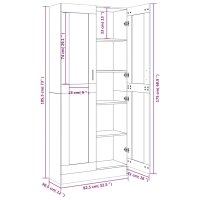 vidaXL Vitrinenschrank Grau Sonoma 82,5x30,5x185,5 cm Holzwerkstoff