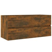 vidaXL Waschbeckenschrank Räuchereiche 100x38,5x45...