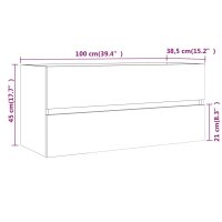 vidaXL Waschbeckenschrank R&auml;uchereiche 100x38,5x45 cm Holzwerkstoff