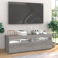 vidaXL TV-Schr&auml;nke 2 Stk. mit LED-Leuchten Grau Sonoma 60x35x40 cm