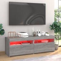 vidaXL TV-Schr&auml;nke 2 Stk. mit LED-Leuchten Grau Sonoma 60x35x40 cm