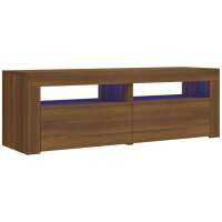 vidaXL TV-Schrank mit LED-Leuchten Braun Eichen-Optik 120x35x40 cm